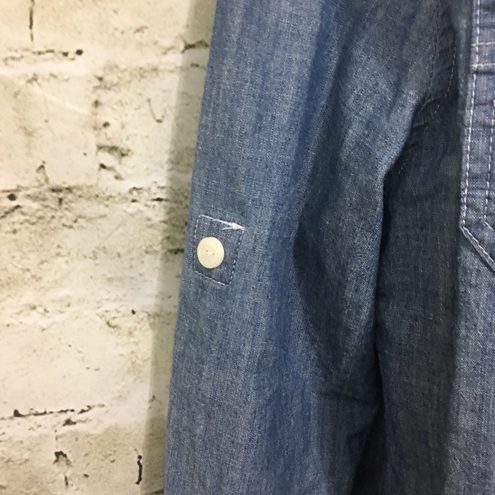 Per Se Blue Chambray Button Up Shirt - Picture 3 of 6